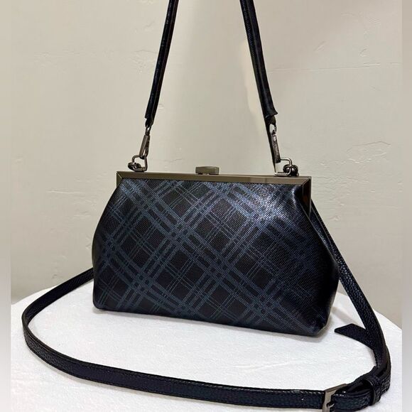 Plaid Print Genuine Deer-hide Leather Purse/Push Lock Metal
Frame Shoulder Bag - Picture 4 of 16